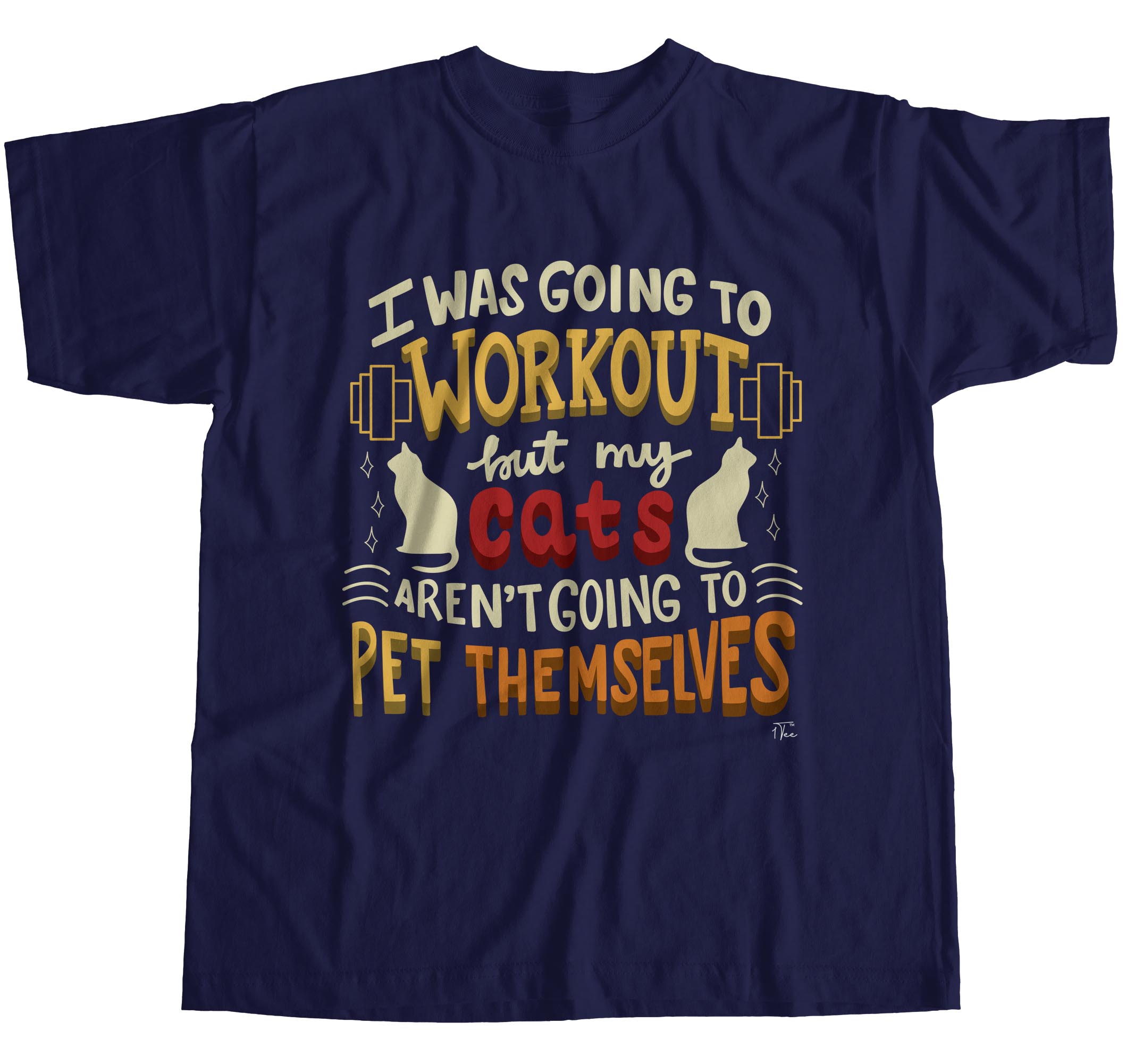 Camiseta 1Tee Para Hombre I Was Going To Work Out, My Cats No Going To Pet Themselves - Imagen 14 de 18