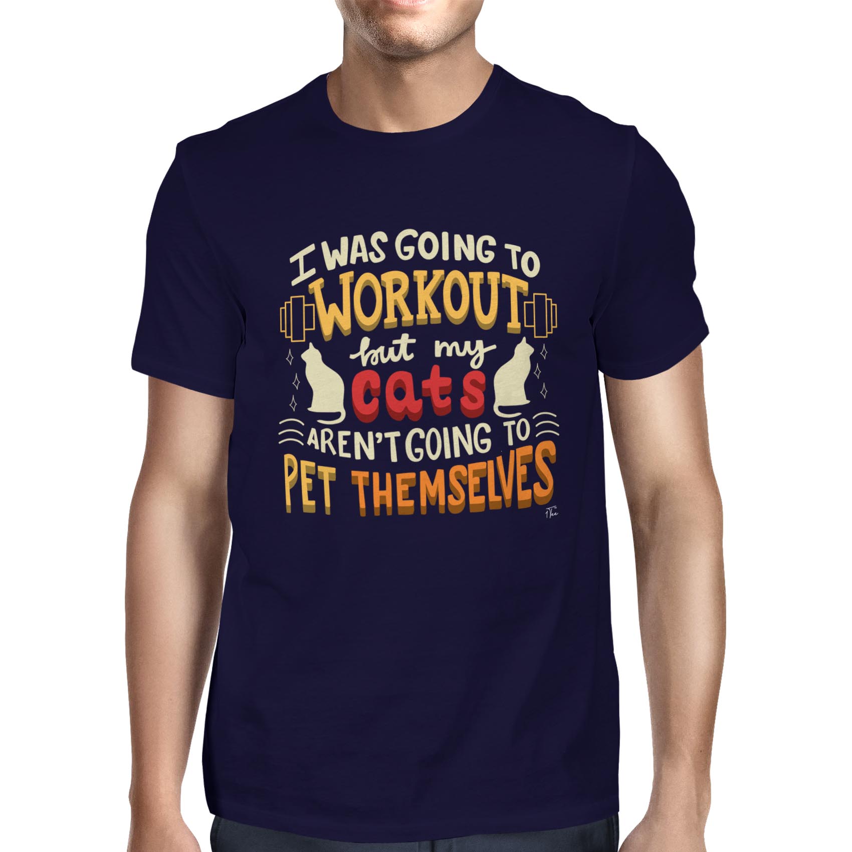 Camiseta 1Tee Para Hombre I Was Going To Work Out, My Cats No Going To Pet Themselves - Imagen 13 de 18