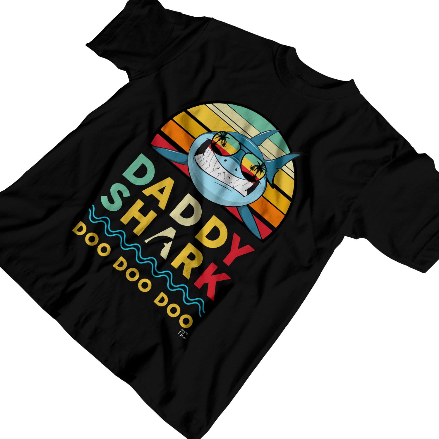 1Tee Mens Daddy Shark Doo Doo T-Shirt - Picture 9 of 18
