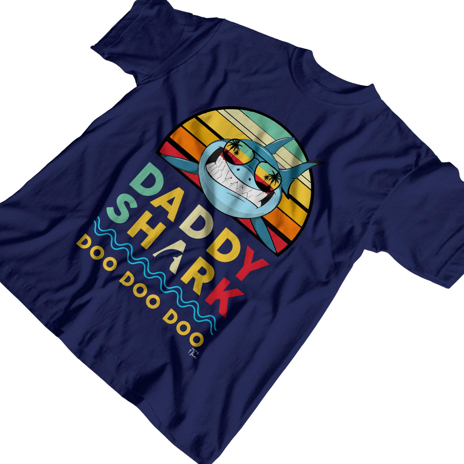 1Tee Mens Daddy Shark Doo Doo T-Shirt - Picture 15 of 18