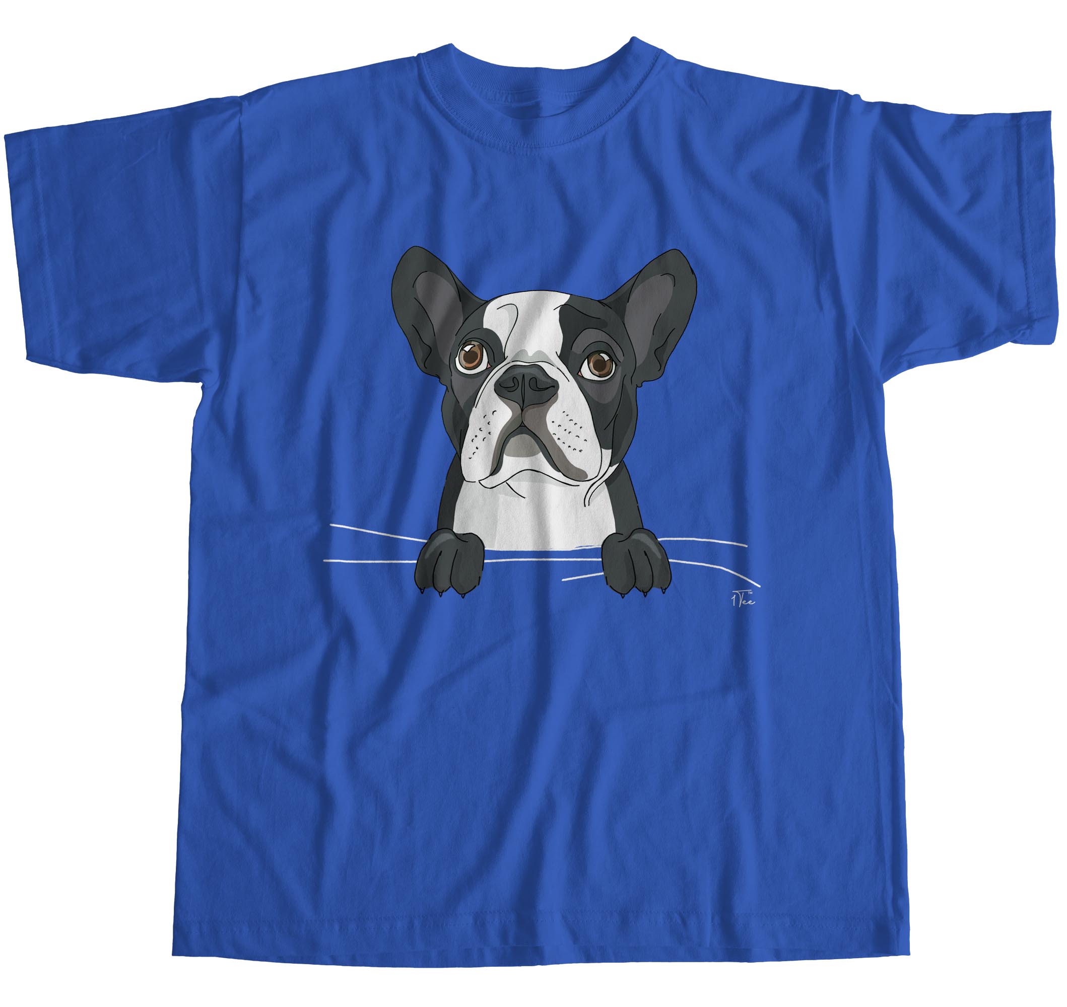1Tee Mens Peeking French Bulldog Pocket TShirt eBay
