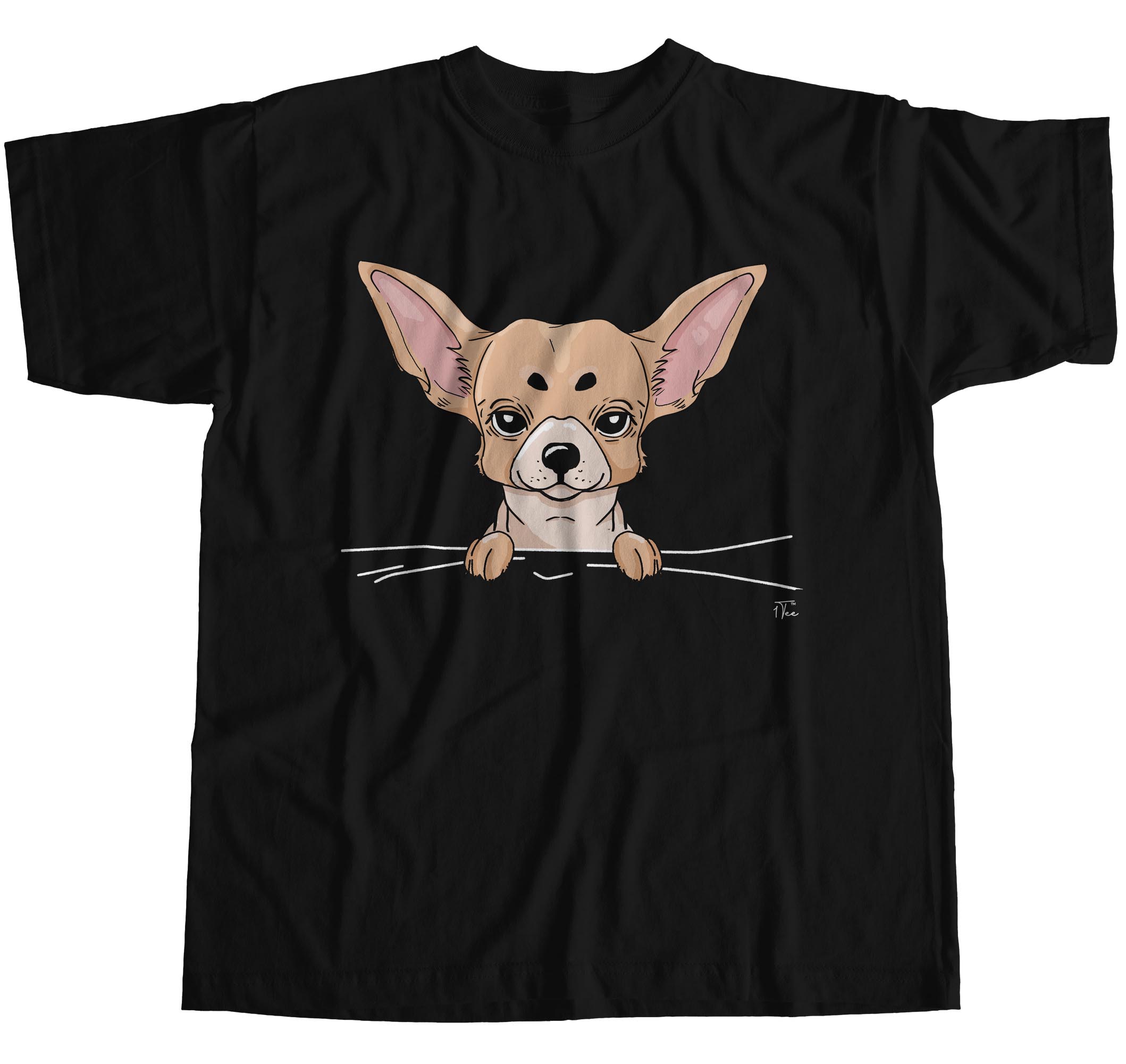 1Tee Mens Peeking Chihuahua Pocket T-Shirt | eBay