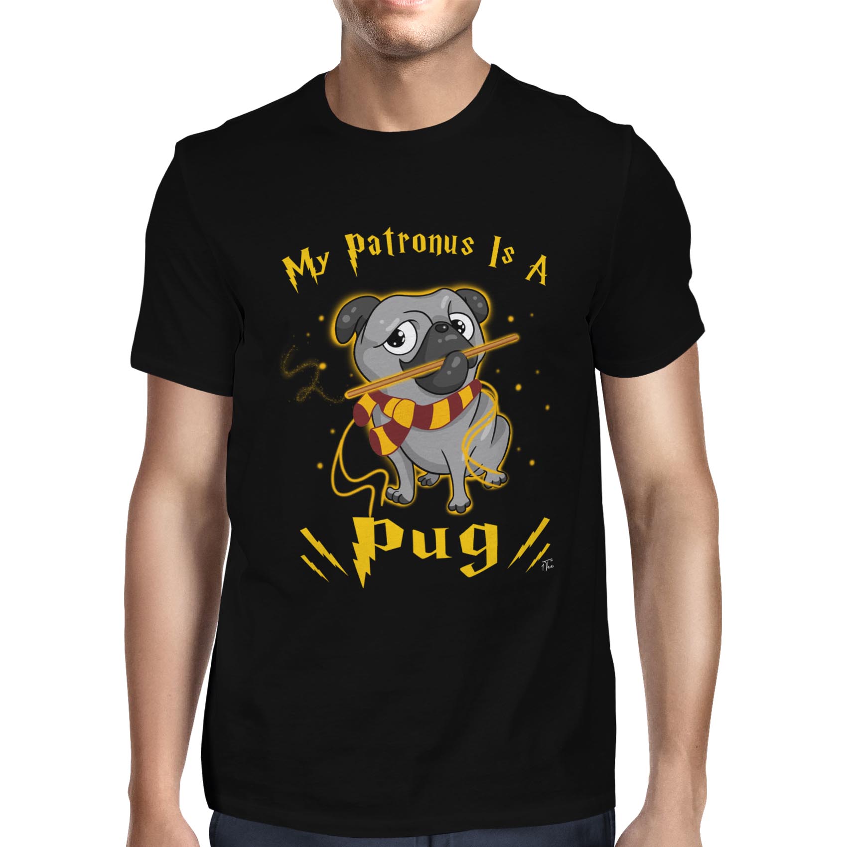 1 camiseta para hombre My Patronus Is A Pug Dog - Imagen 7 de 24