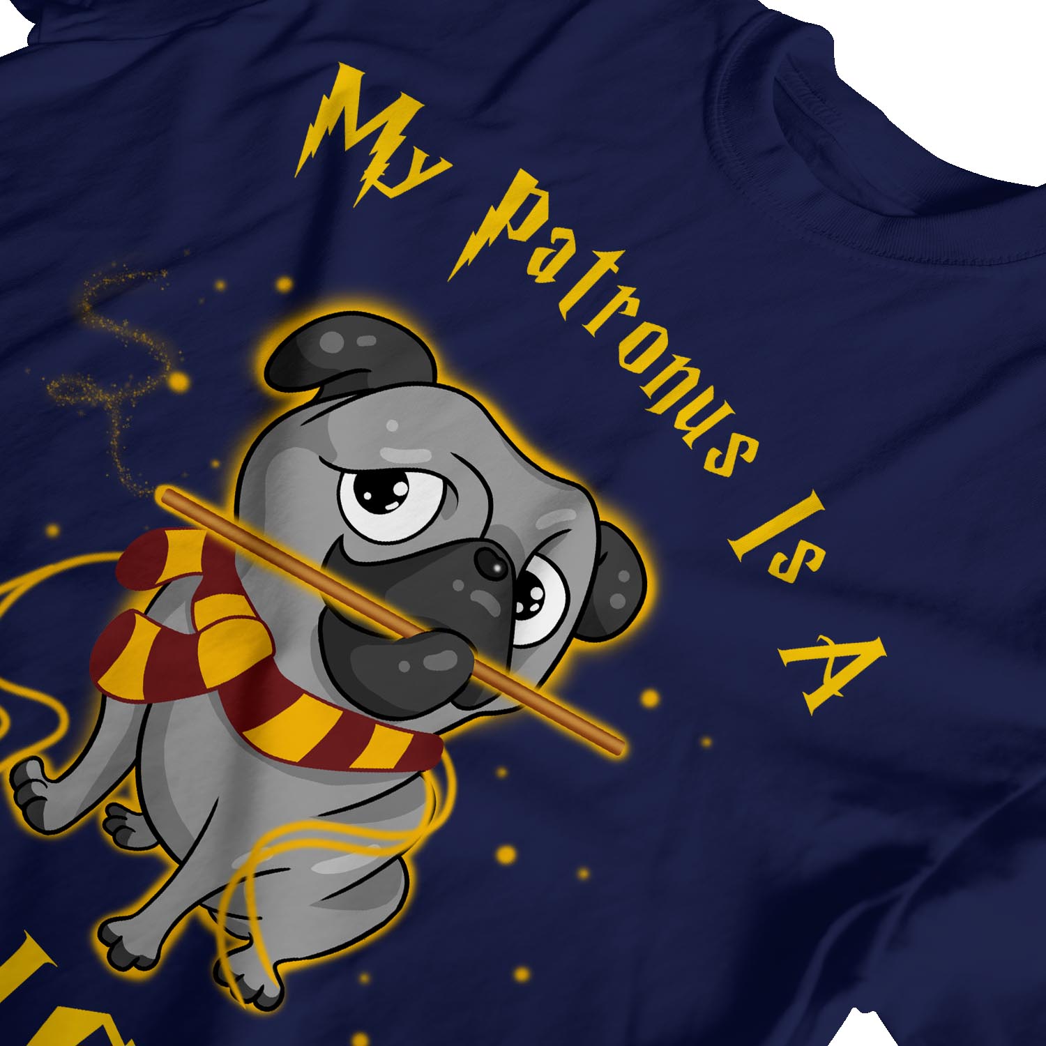 1 camiseta para hombre My Patronus Is A Pug Dog - Imagen 16 de 24