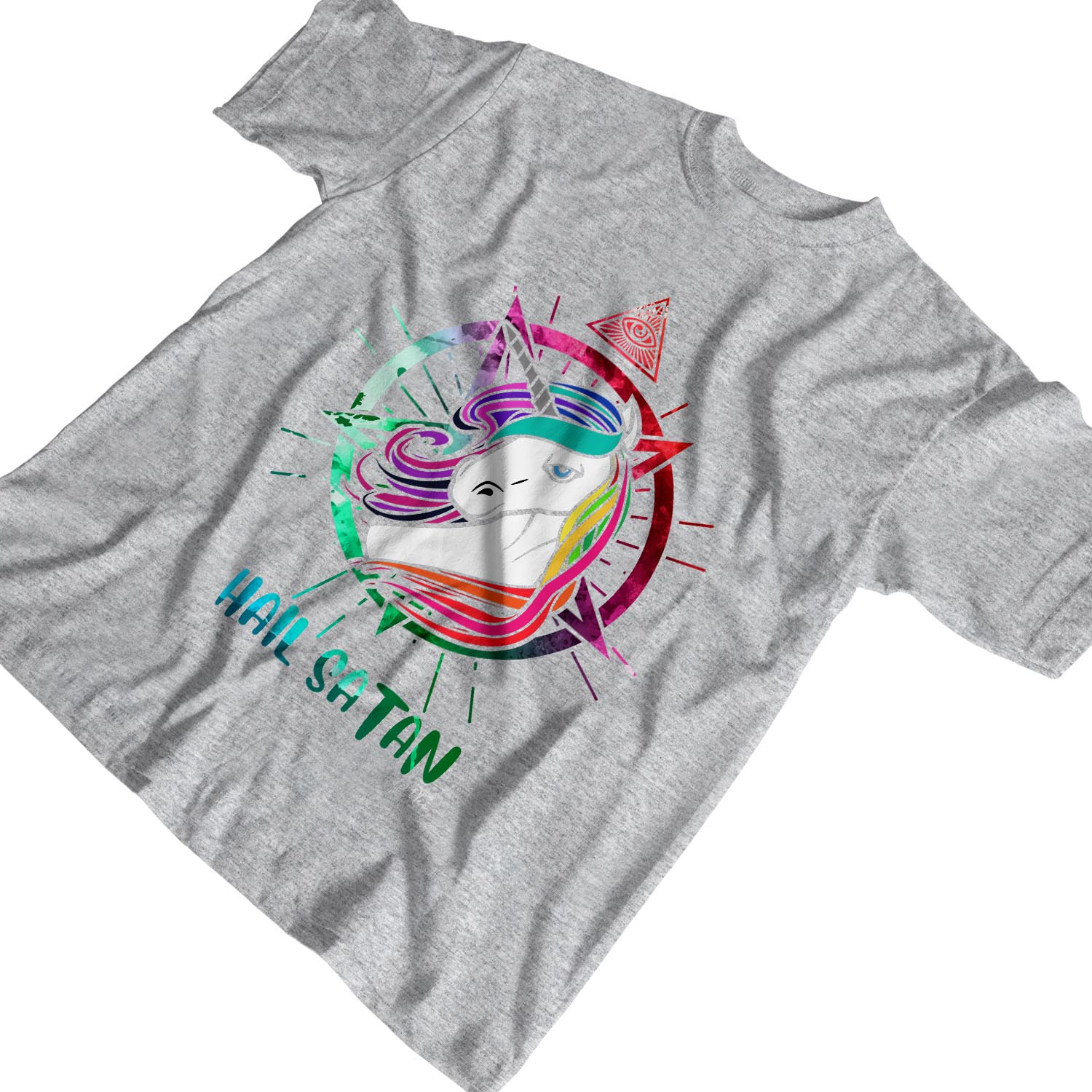 1Tee Mens Hail Satan Unicorn T-Shirt | eBay