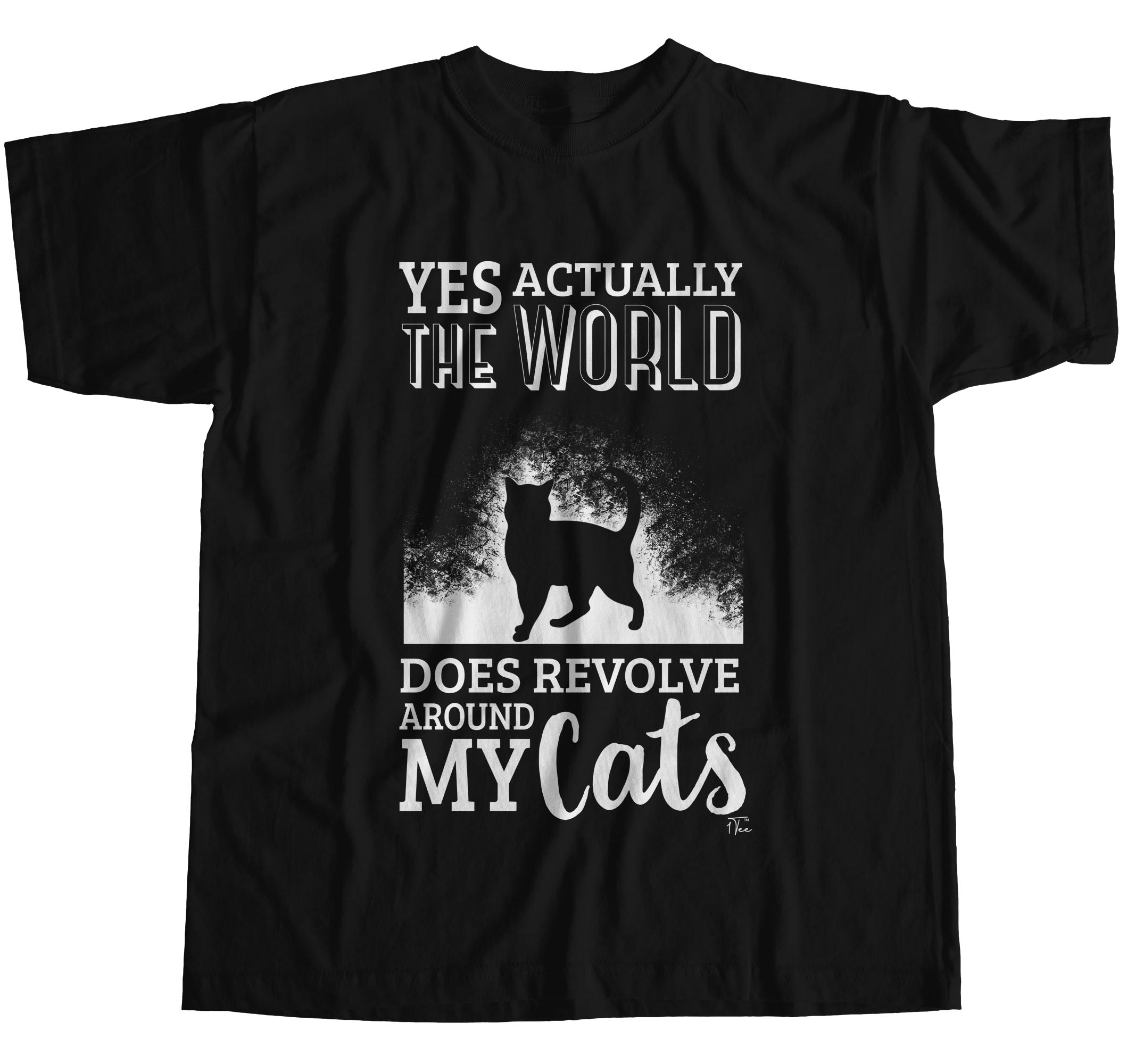 Camiseta 1Tee Para Hombre Yes Actually The World Does Revolve Around My Cats - Imagen 8 de 24