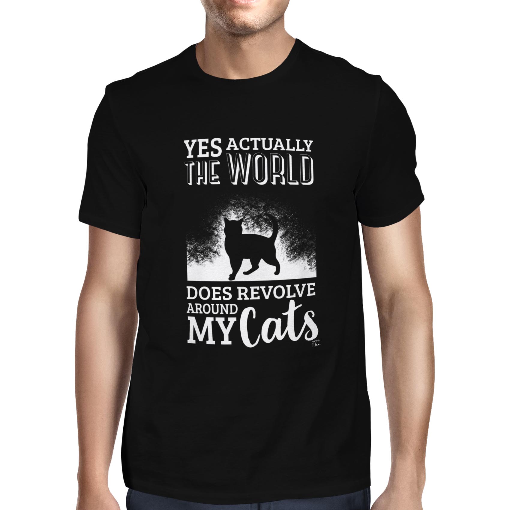 Camiseta 1Tee Para Hombre Yes Actually The World Does Revolve Around My Cats - Imagen 7 de 24