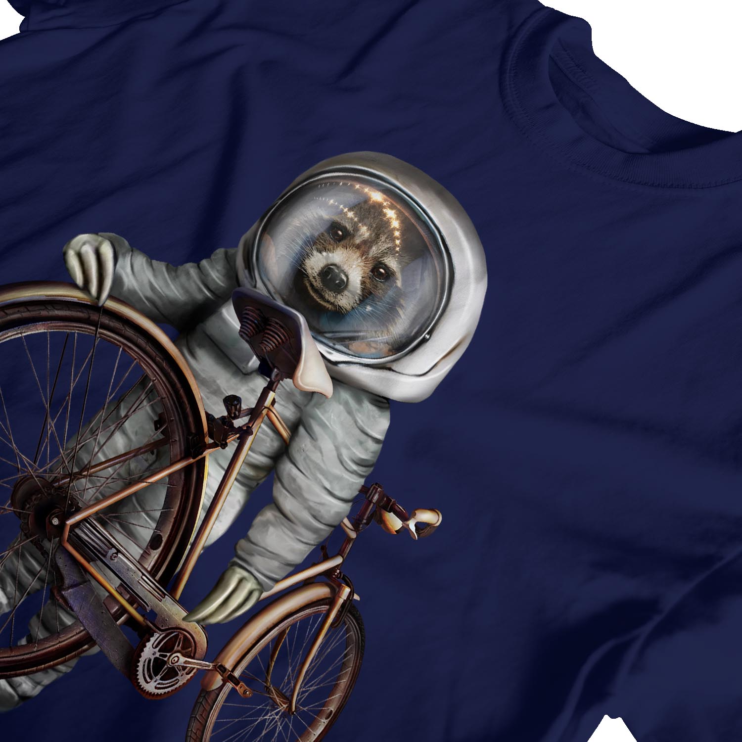 1Tee Mens Sloth Astronaut With Bicycle T-Shirt - Picture 16 of 24