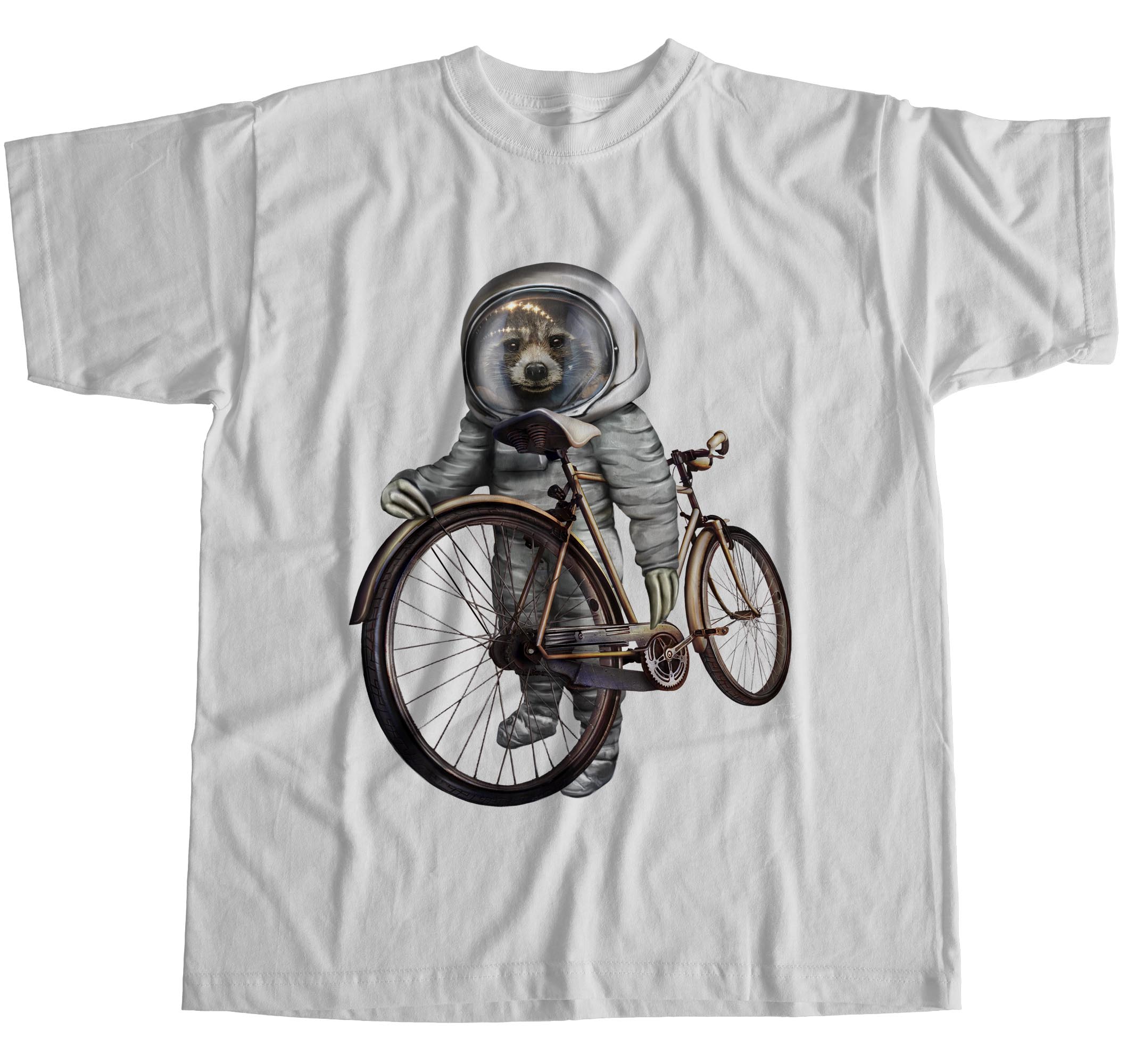 1Tee Mens Sloth Astronaut With Bicycle T-Shirt - Picture 20 of 24