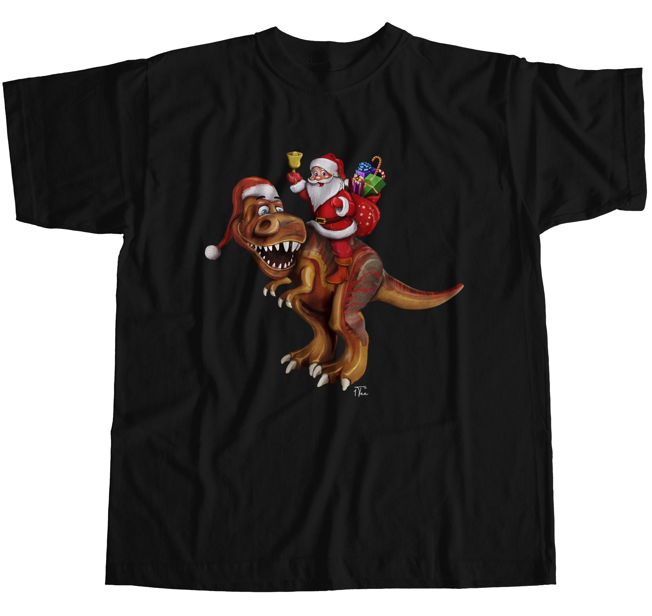 1 Tee Herren Santa Riding Dinosaurier T Rex Weihnachten T-Shirt T-Shirt - Bild 8 von 24