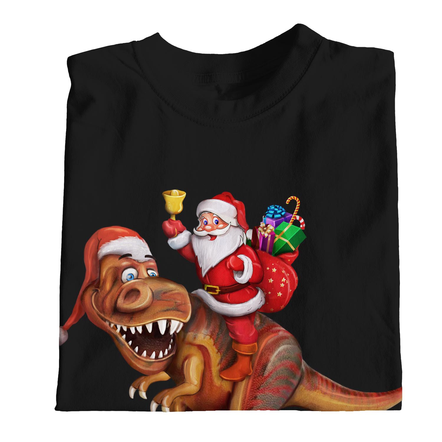 1 Tee Herren Santa Riding Dinosaurier T Rex Weihnachten T-Shirt T-Shirt - Bild 11 von 24
