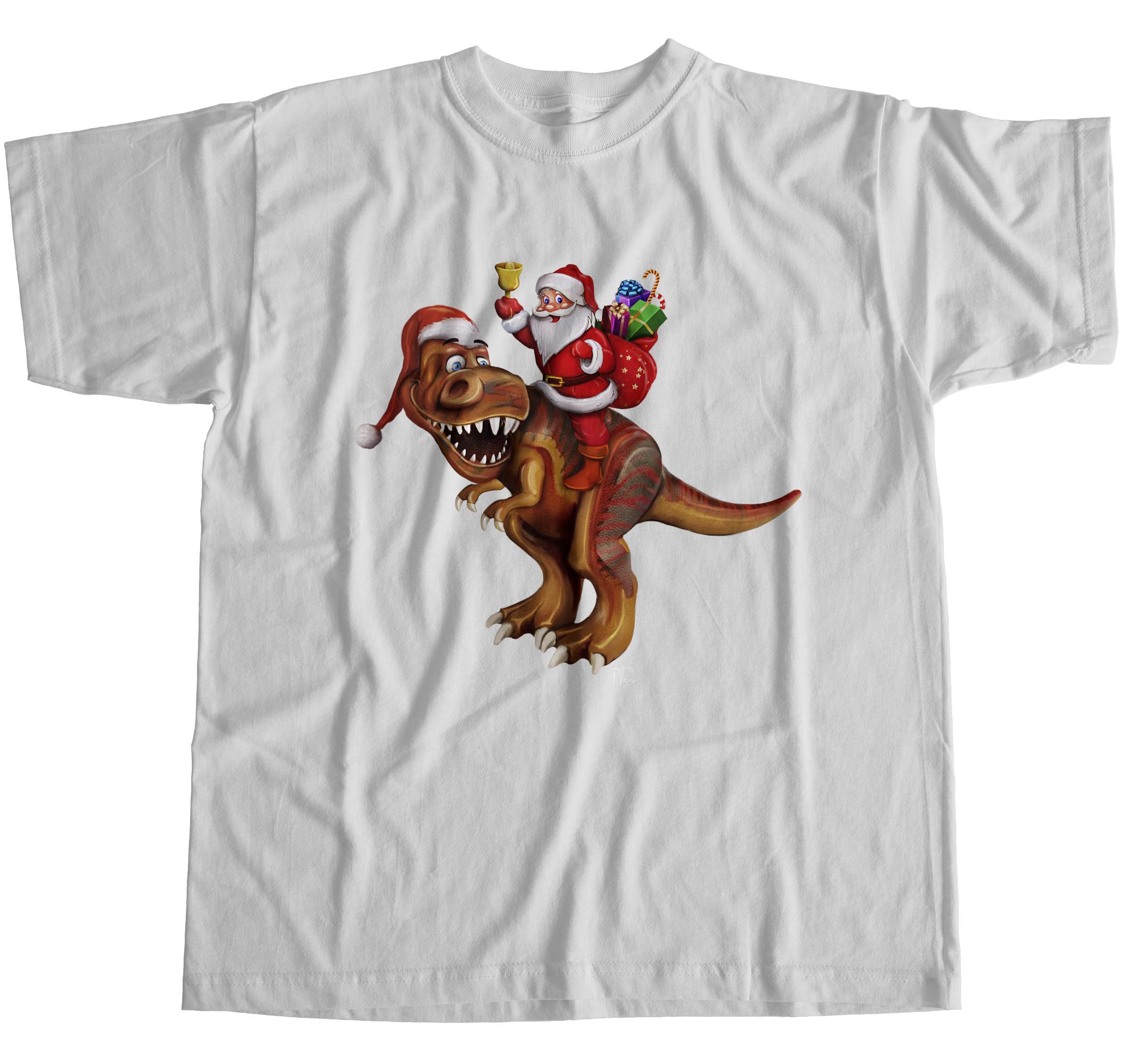 1 Tee Herren Santa Riding Dinosaurier T Rex Weihnachten T-Shirt T-Shirt - Bild 20 von 24