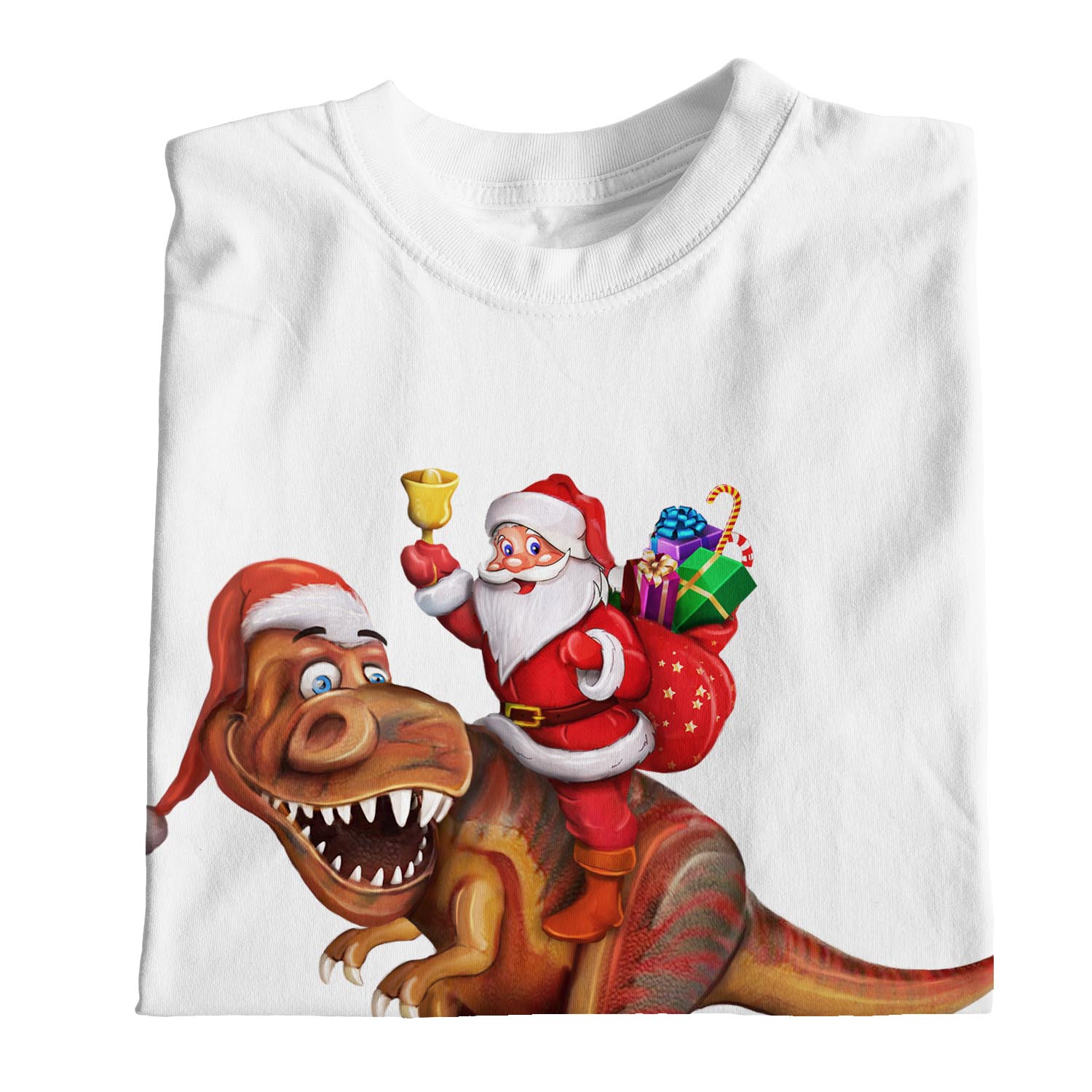 1 Tee Herren Santa Riding Dinosaurier T Rex Weihnachten T-Shirt T-Shirt - Bild 23 von 24
