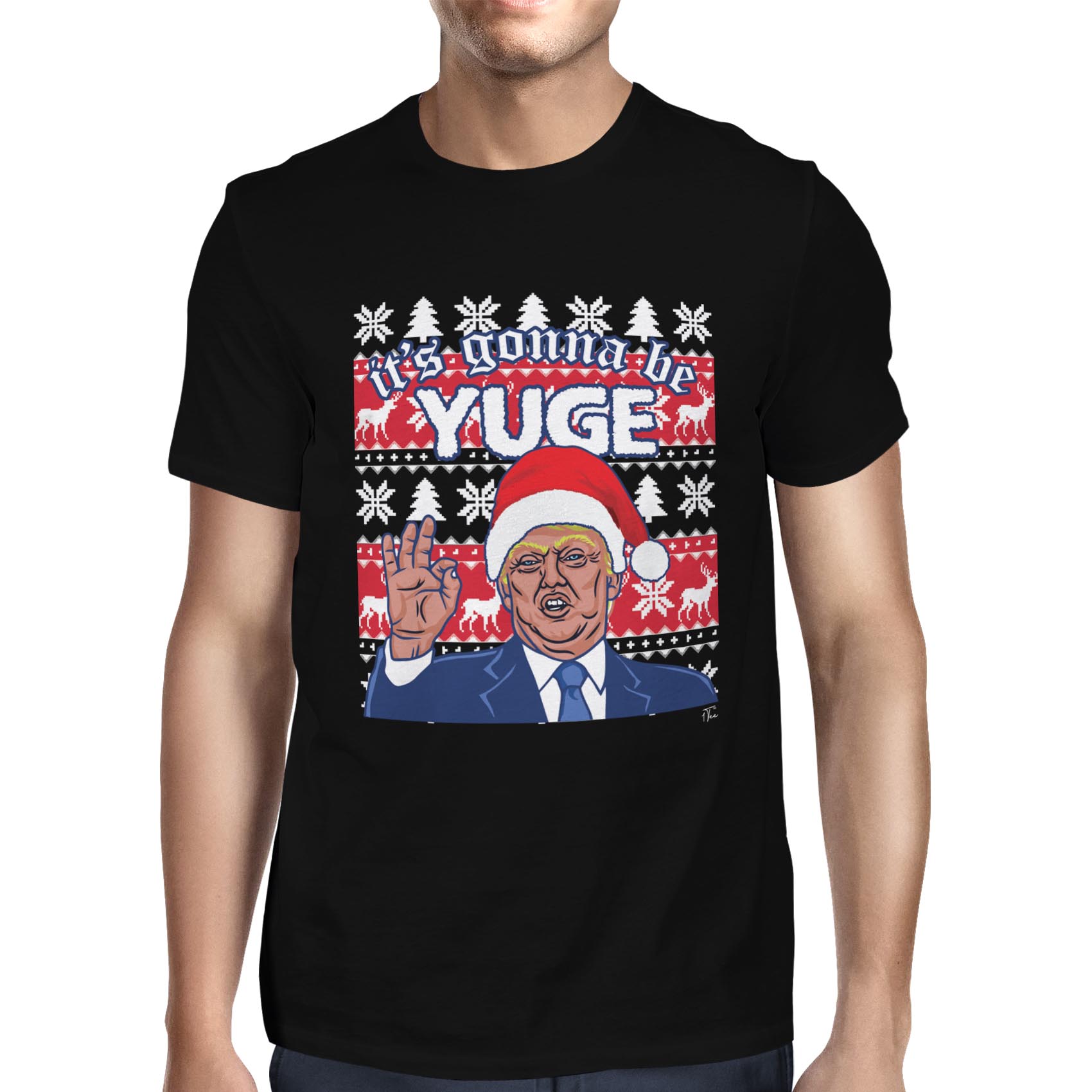 1Tee Mens It's Gonna be Yuge - Donald Trump Santa Hat T-Shirt | eBay