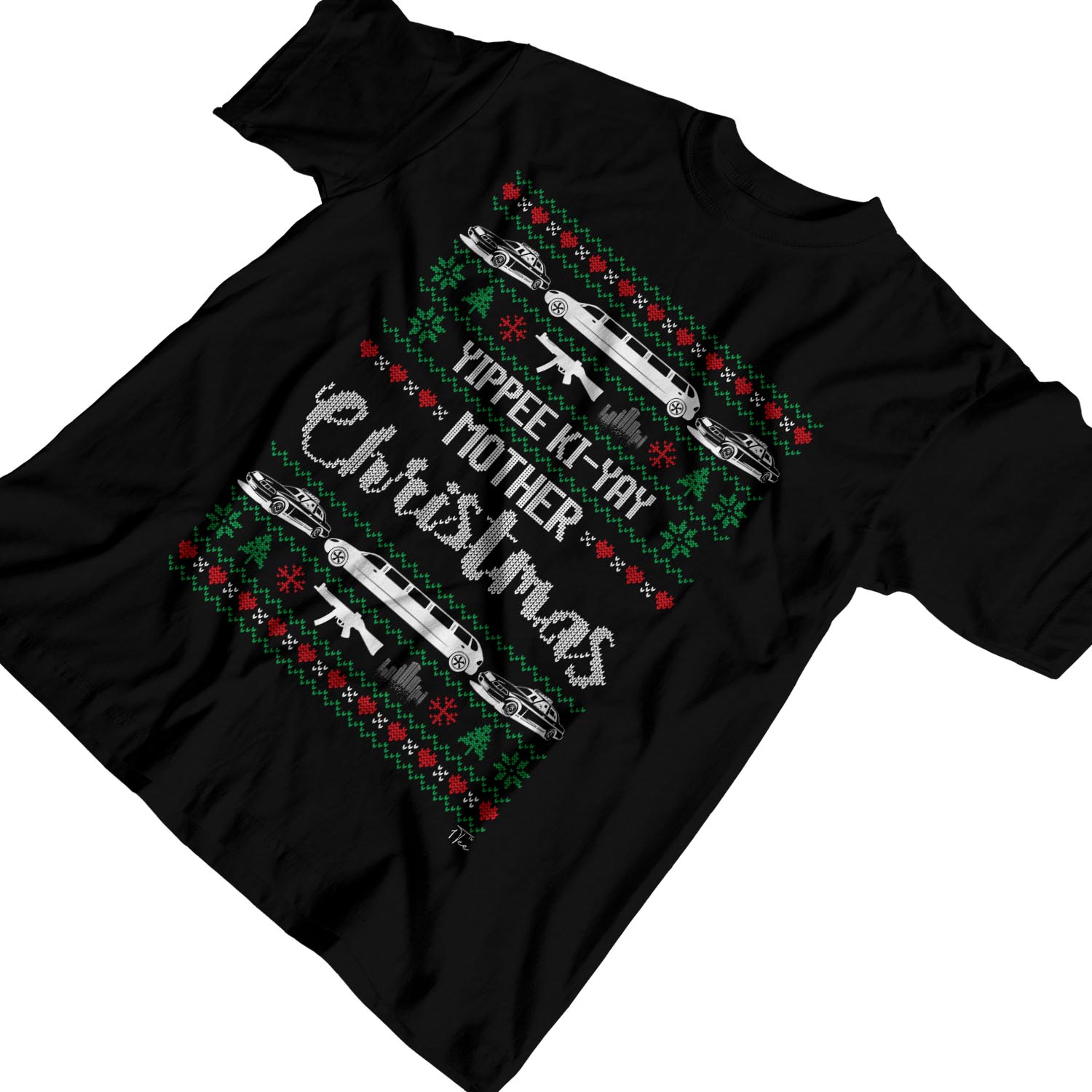 1Tee Womens Yippee Ki-Yay Mother Christmas T-Shirt 