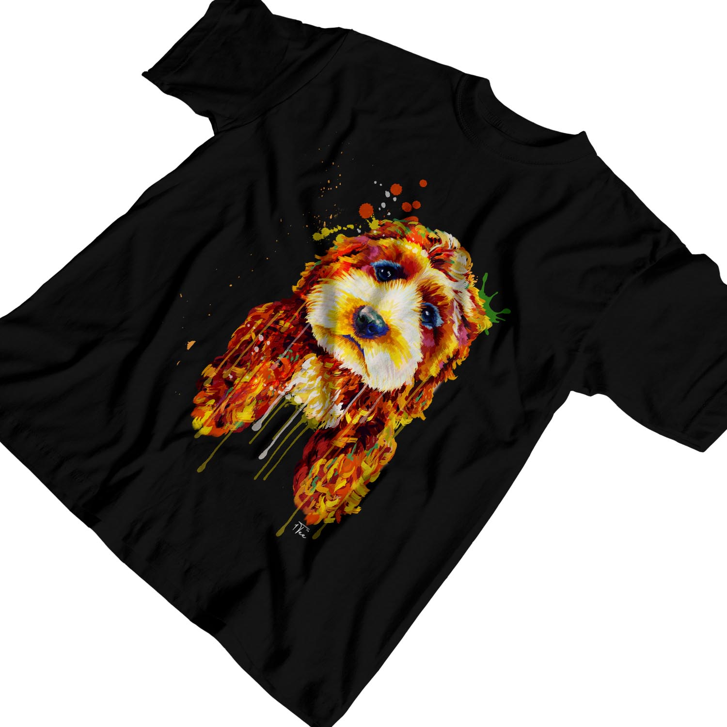 1Tee Mens Watercolour Splash Cockapoo Dog T-Shirt - Picture 9 of 18