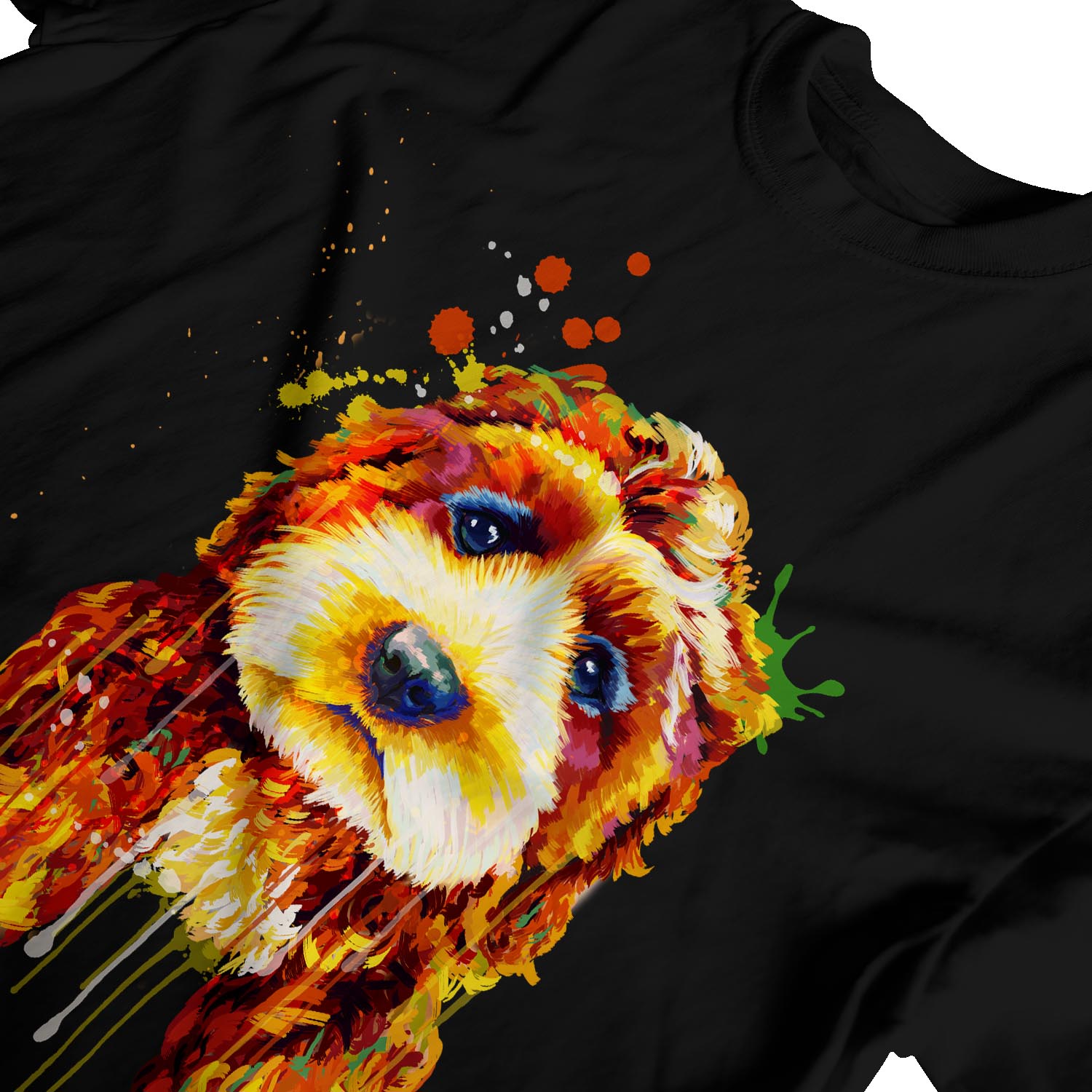 1Tee Mens Watercolour Splash Cockapoo Dog T-Shirt - Picture 10 of 18