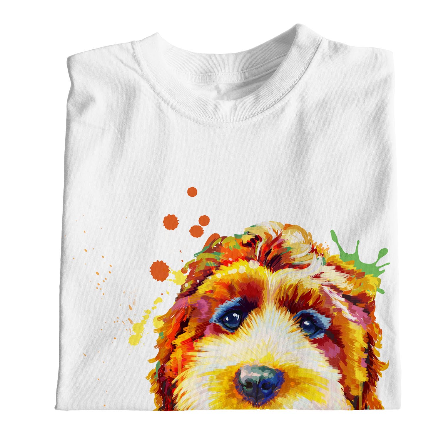 1Tee Mens Watercolour Splash Cockapoo Dog T-Shirt - Picture 17 of 18