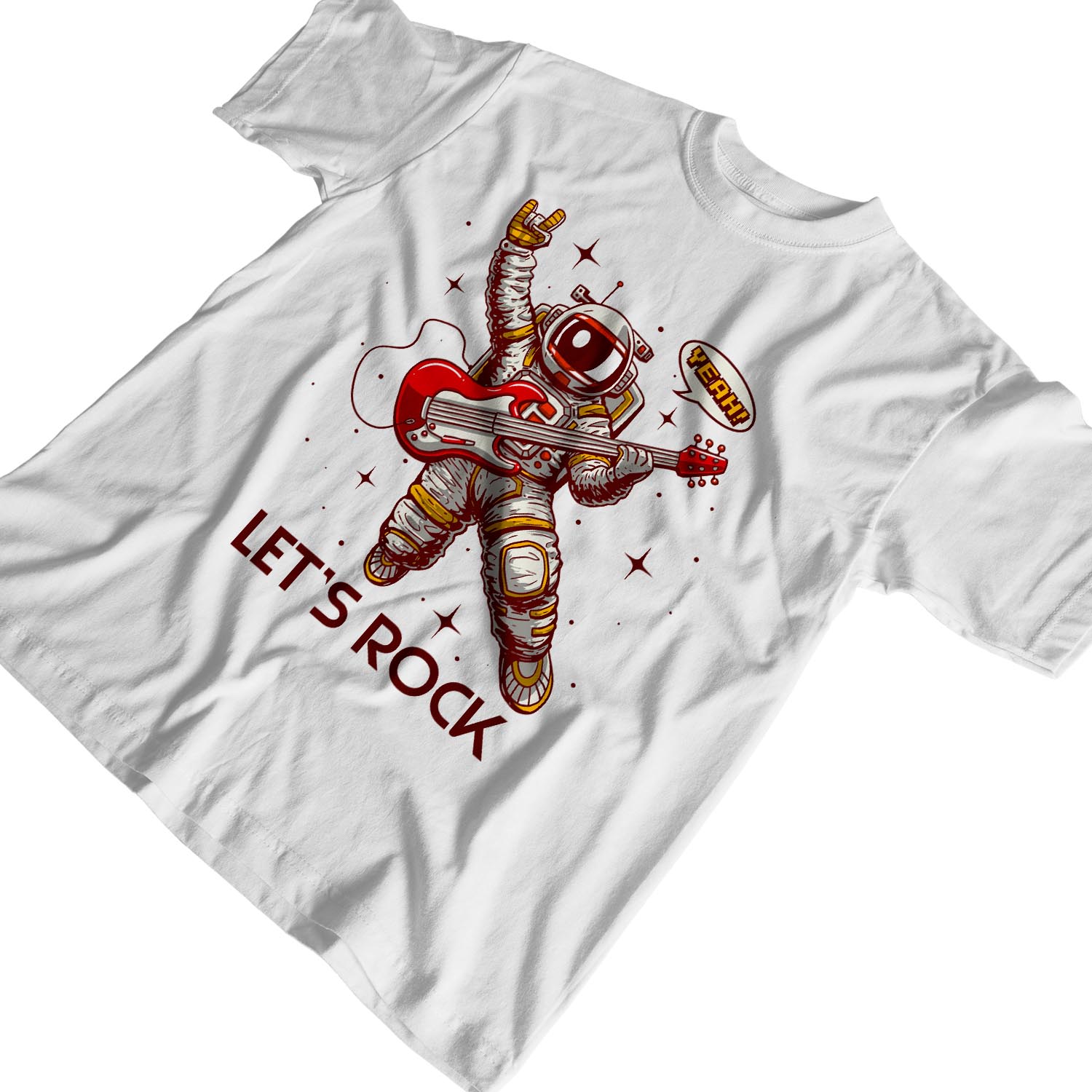Camiseta 1Tee Para Hombre Let's Rock Astronaut Rockstar - Imagen 15 de 18