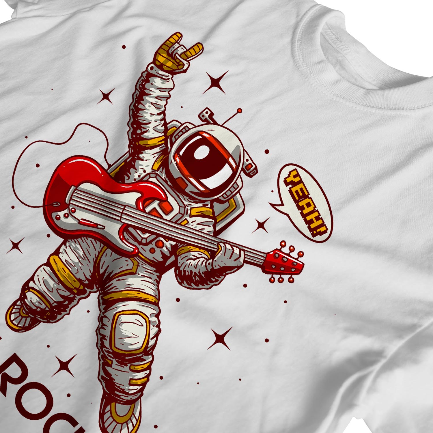 Camiseta 1Tee Para Hombre Let's Rock Astronaut Rockstar - Imagen 16 de 18