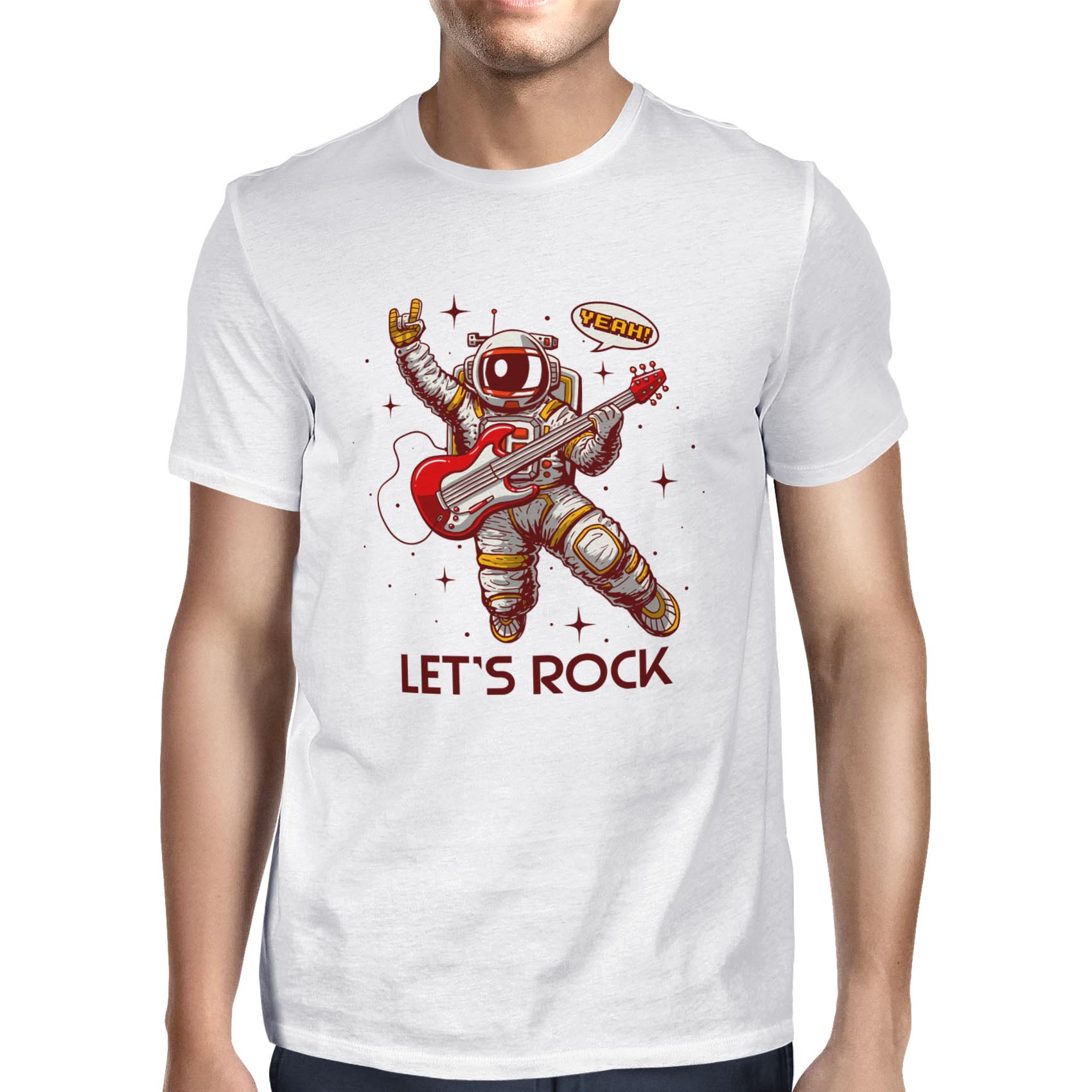 Camiseta 1Tee Para Hombre Let's Rock Astronaut Rockstar - Imagen 13 de 18