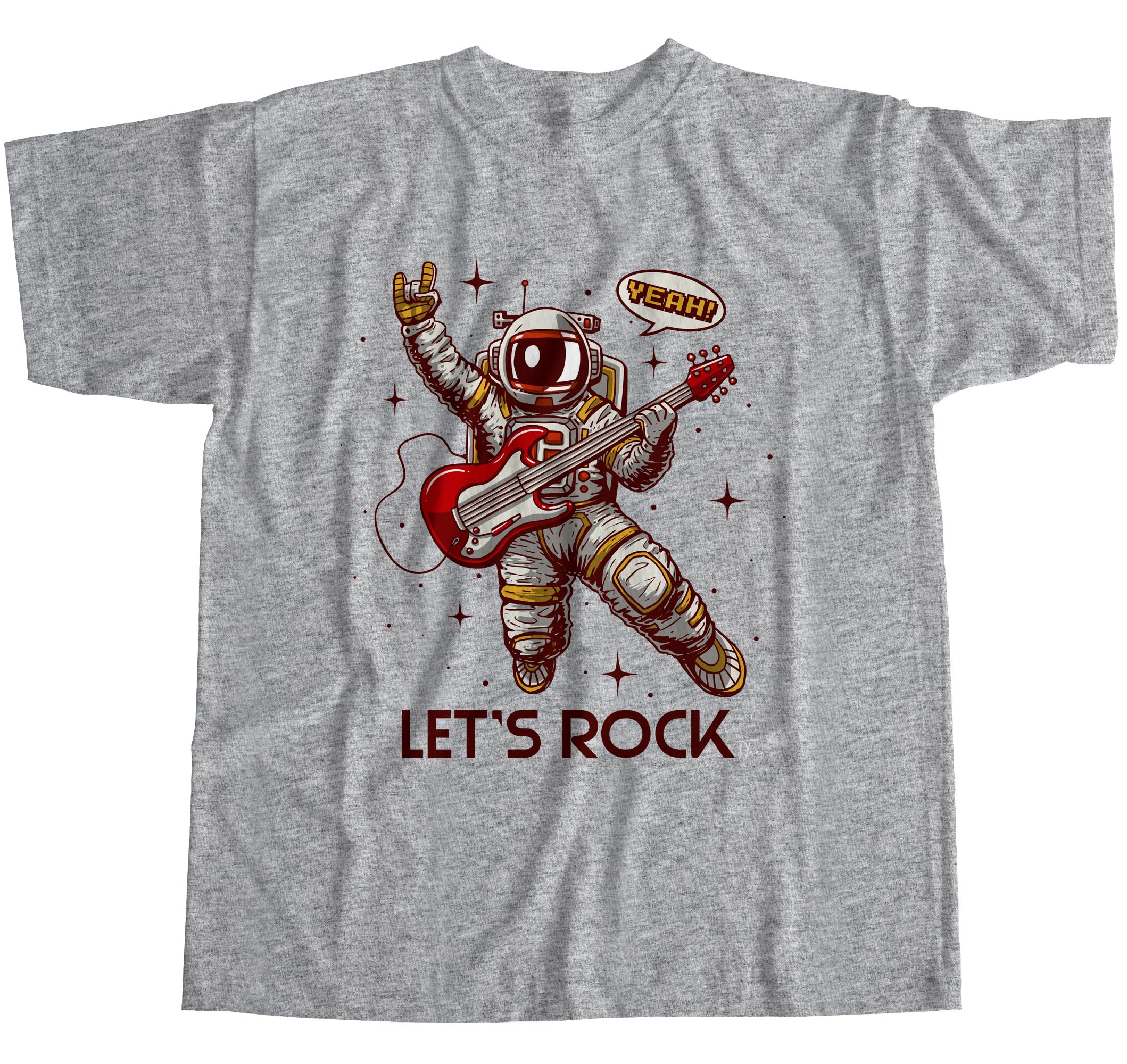 Camiseta 1Tee Para Hombre Let's Rock Astronaut Rockstar - Imagen 8 de 18