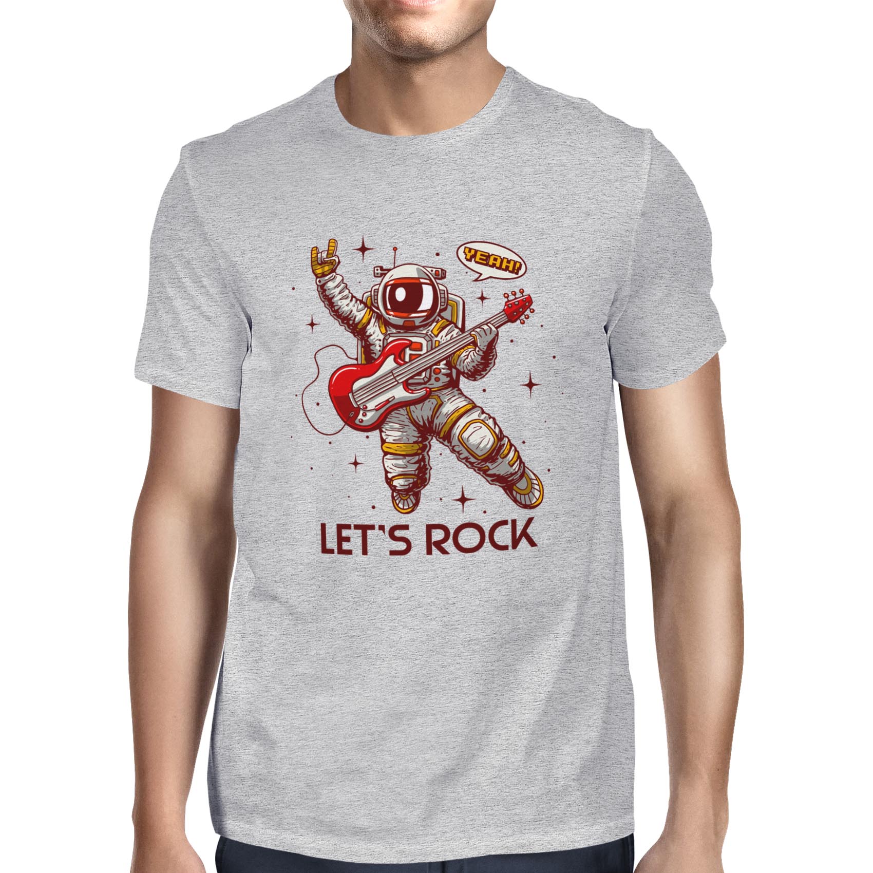 Camiseta 1Tee Para Hombre Let's Rock Astronaut Rockstar - Imagen 7 de 18