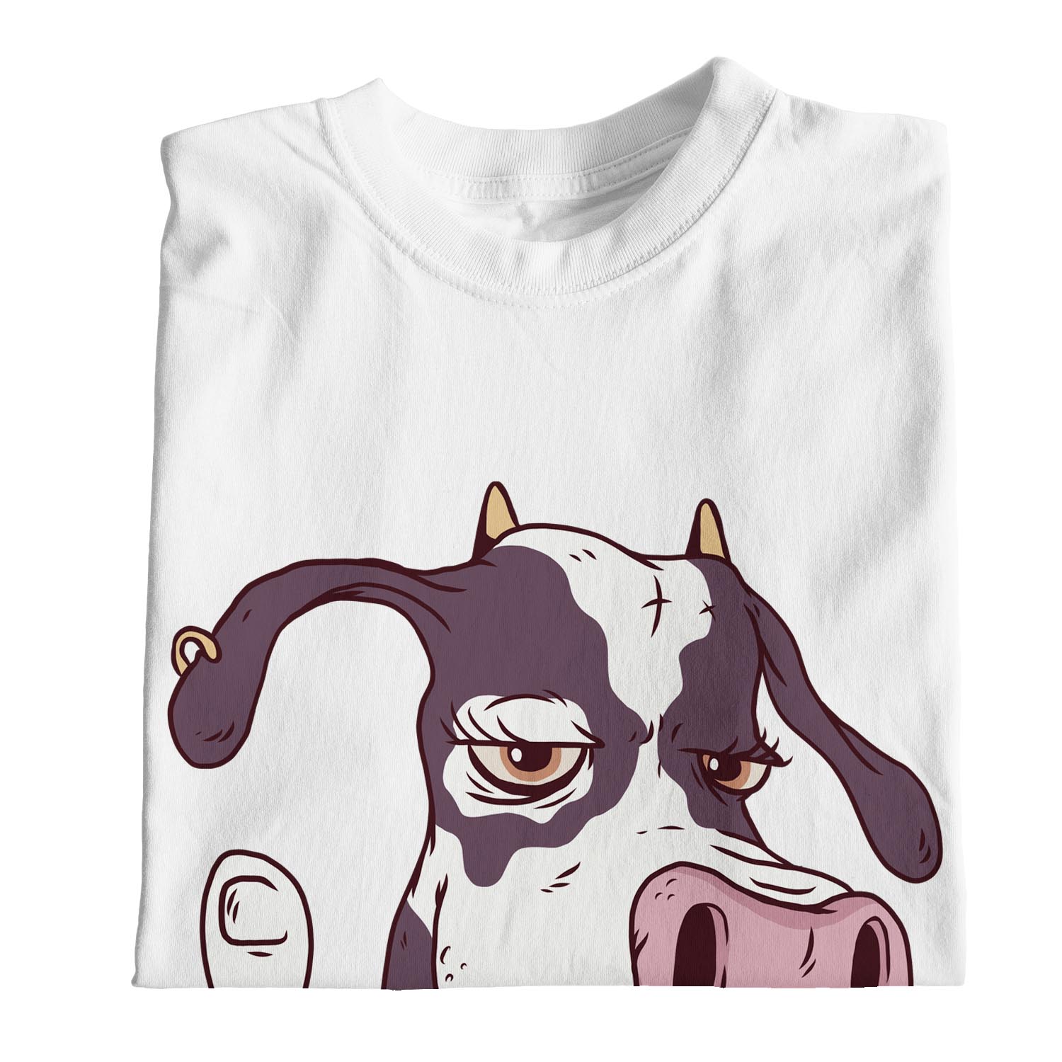 1Tee Mens Cow giving Middle Finger T-Shirt - Picture 17 of 18