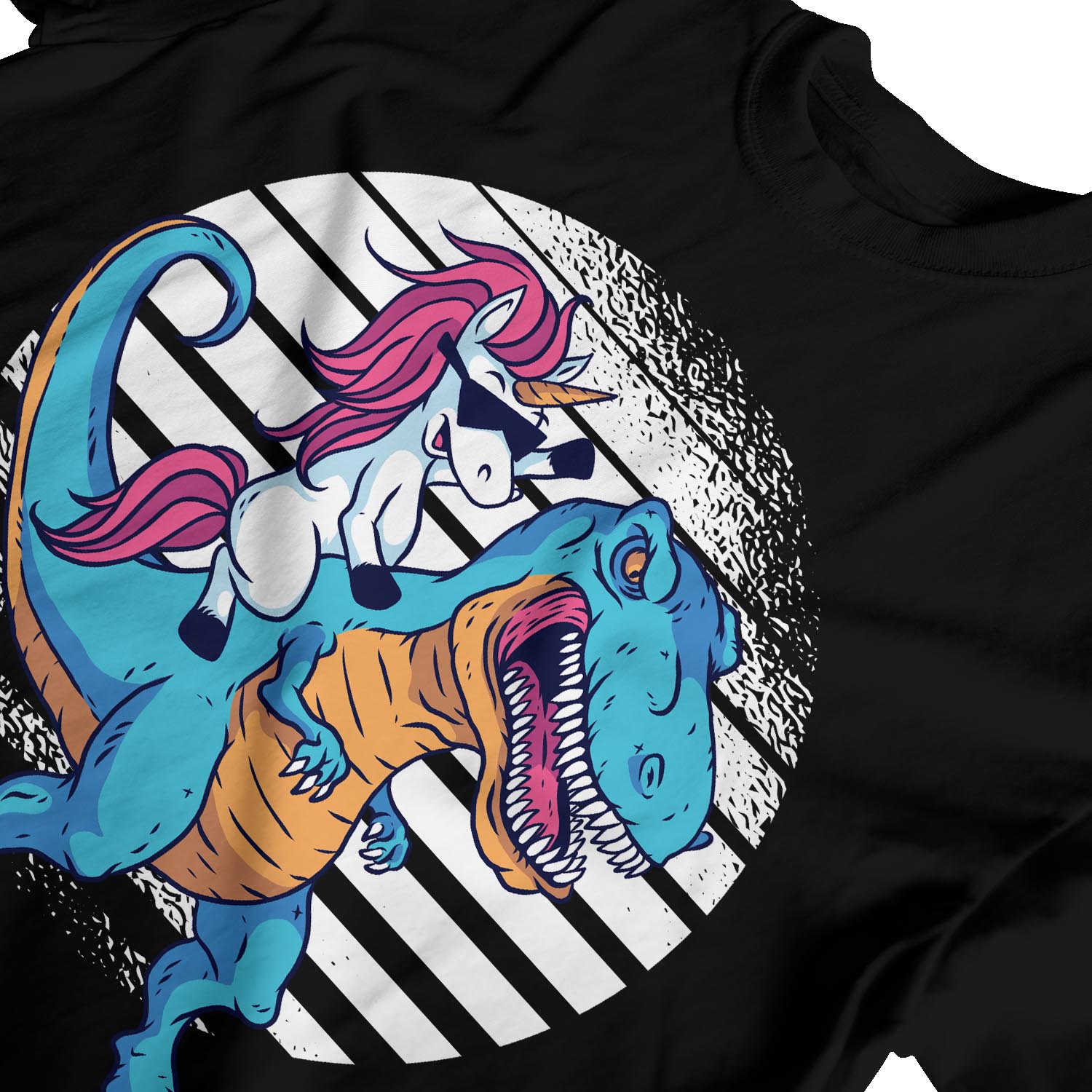 1Tee Herren T-Shirt Einhorn Reiten Dinosaurier - Bild 10 von 18