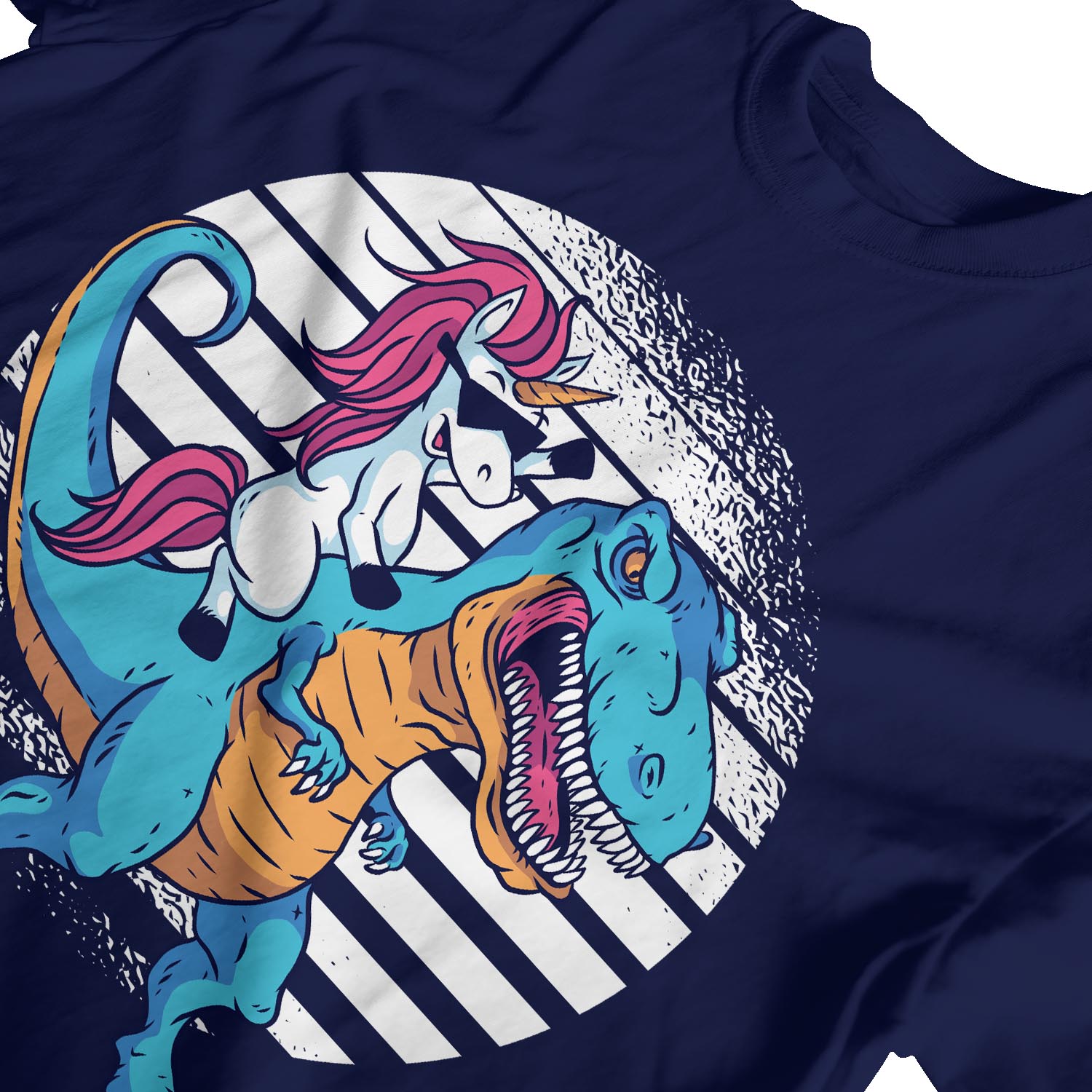 1Tee Herren T-Shirt Einhorn Reiten Dinosaurier - Bild 16 von 18